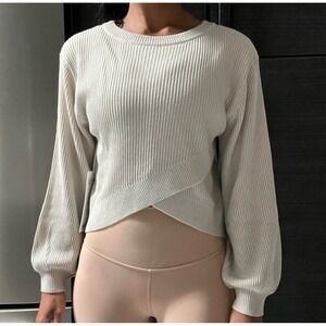 Lululemon‎ Reversible Crossover Sweater, Cream, Sz M